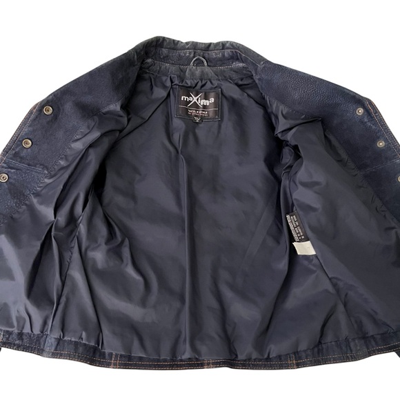 Vintage Wilson’s Leather Maxima Blue Suede Jacket - Picture 4 of 6